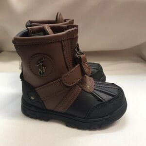 Polo Ralph Lauren leather Conquered Hi Zip-Up Boots Toddler Boy NWOT sz 6